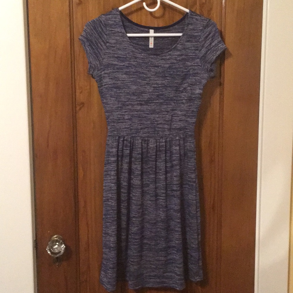 Blue marl fit-and-flare ModCloth dress